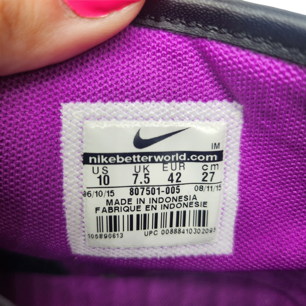 Nike High Tops Womens 10 RARE Court Mid Black Metallic Silver Purple Sneakers - Picture 11 of 12